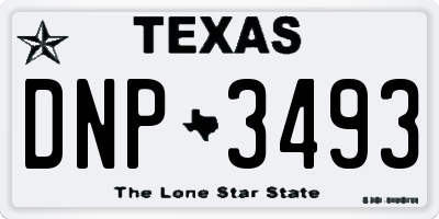 TX license plate DNP3493
