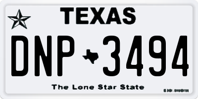 TX license plate DNP3494
