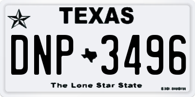 TX license plate DNP3496