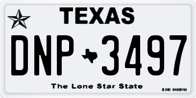 TX license plate DNP3497