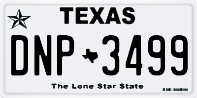 TX license plate DNP3499
