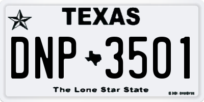 TX license plate DNP3501