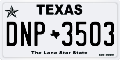 TX license plate DNP3503