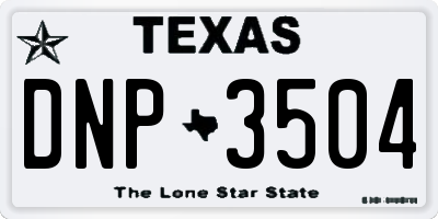 TX license plate DNP3504