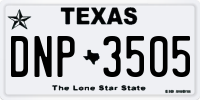 TX license plate DNP3505