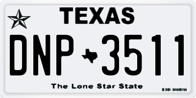TX license plate DNP3511