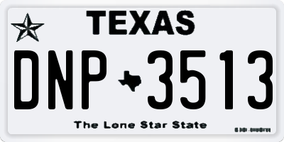 TX license plate DNP3513