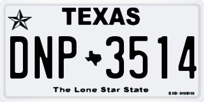 TX license plate DNP3514