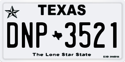 TX license plate DNP3521
