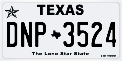 TX license plate DNP3524