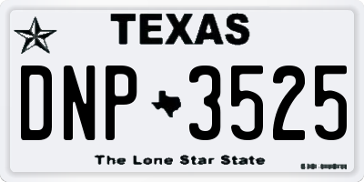 TX license plate DNP3525