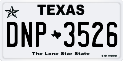 TX license plate DNP3526