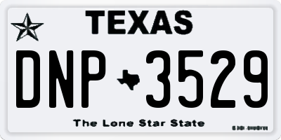 TX license plate DNP3529