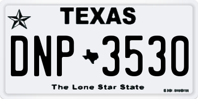 TX license plate DNP3530
