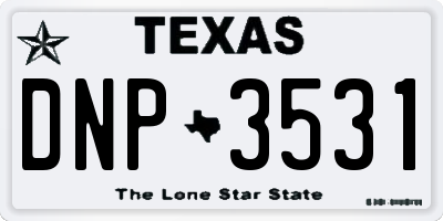TX license plate DNP3531