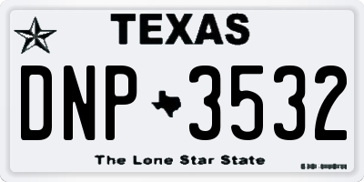TX license plate DNP3532