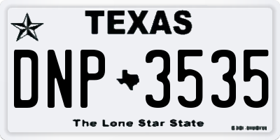 TX license plate DNP3535