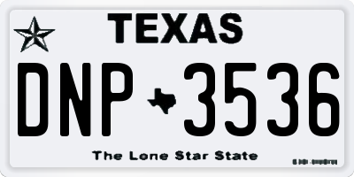 TX license plate DNP3536