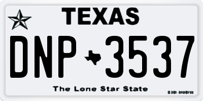 TX license plate DNP3537