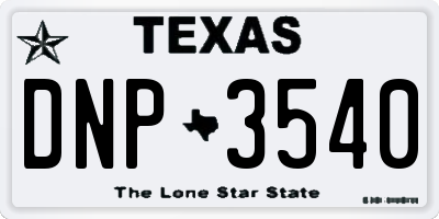 TX license plate DNP3540