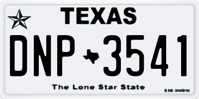TX license plate DNP3541