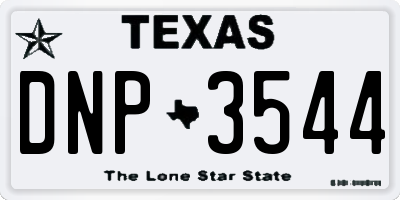 TX license plate DNP3544