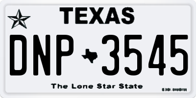 TX license plate DNP3545