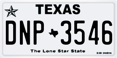 TX license plate DNP3546