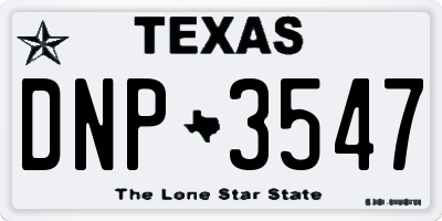 TX license plate DNP3547