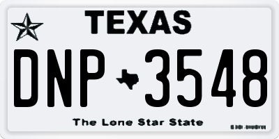 TX license plate DNP3548