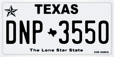 TX license plate DNP3550