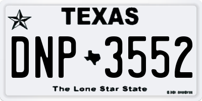 TX license plate DNP3552