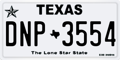 TX license plate DNP3554