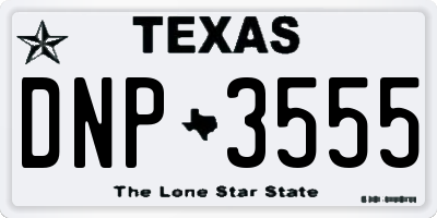 TX license plate DNP3555