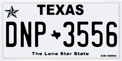 TX license plate DNP3556