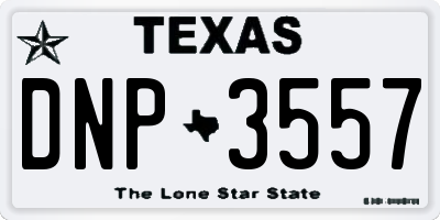 TX license plate DNP3557