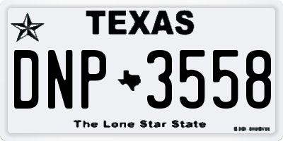 TX license plate DNP3558