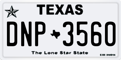 TX license plate DNP3560