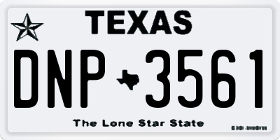 TX license plate DNP3561
