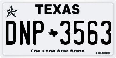 TX license plate DNP3563