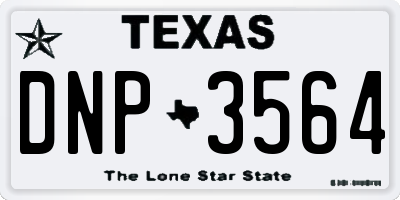 TX license plate DNP3564