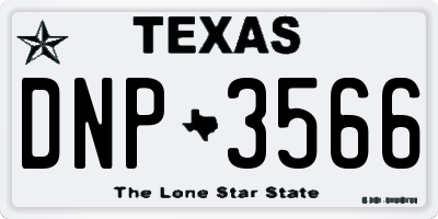 TX license plate DNP3566