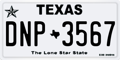 TX license plate DNP3567
