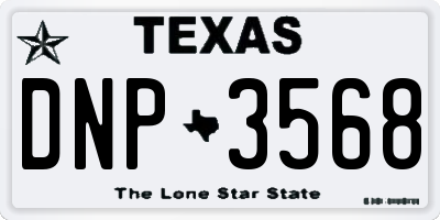TX license plate DNP3568