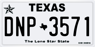 TX license plate DNP3571