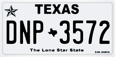 TX license plate DNP3572
