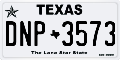 TX license plate DNP3573