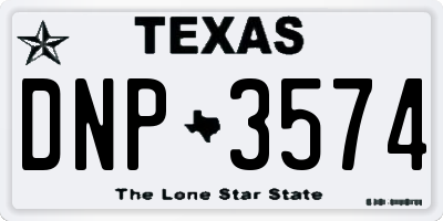 TX license plate DNP3574