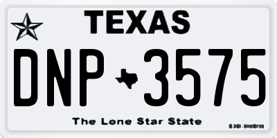 TX license plate DNP3575