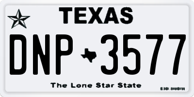 TX license plate DNP3577